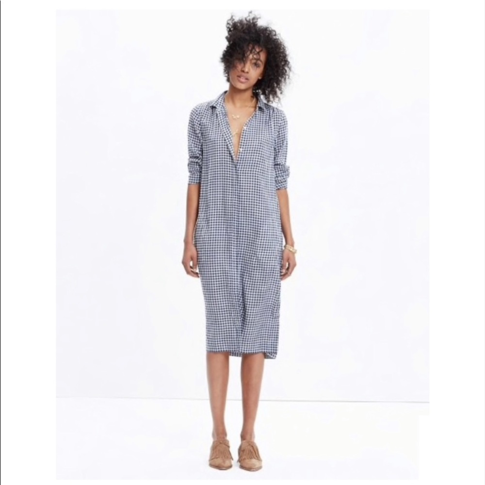 NWOT MADEWELL Gingham Shirt Dress